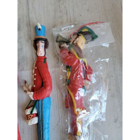 Sterling claydough Soldier Santa Claus long ornament figure Xmas set decor - Picture 4 of 9